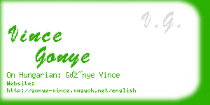 vince gonye business card